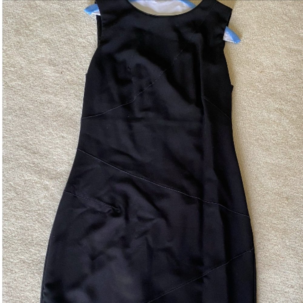 White House Black Market leather trimed shift dres